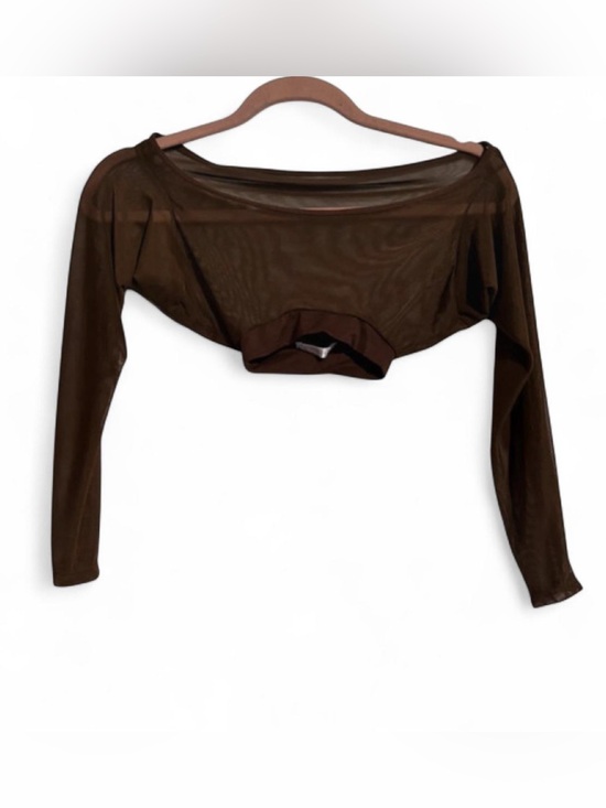 Avidlove Tops - Avidlove Y2K Brown Sheer Mesh Shrug Long Sleeve Top Small